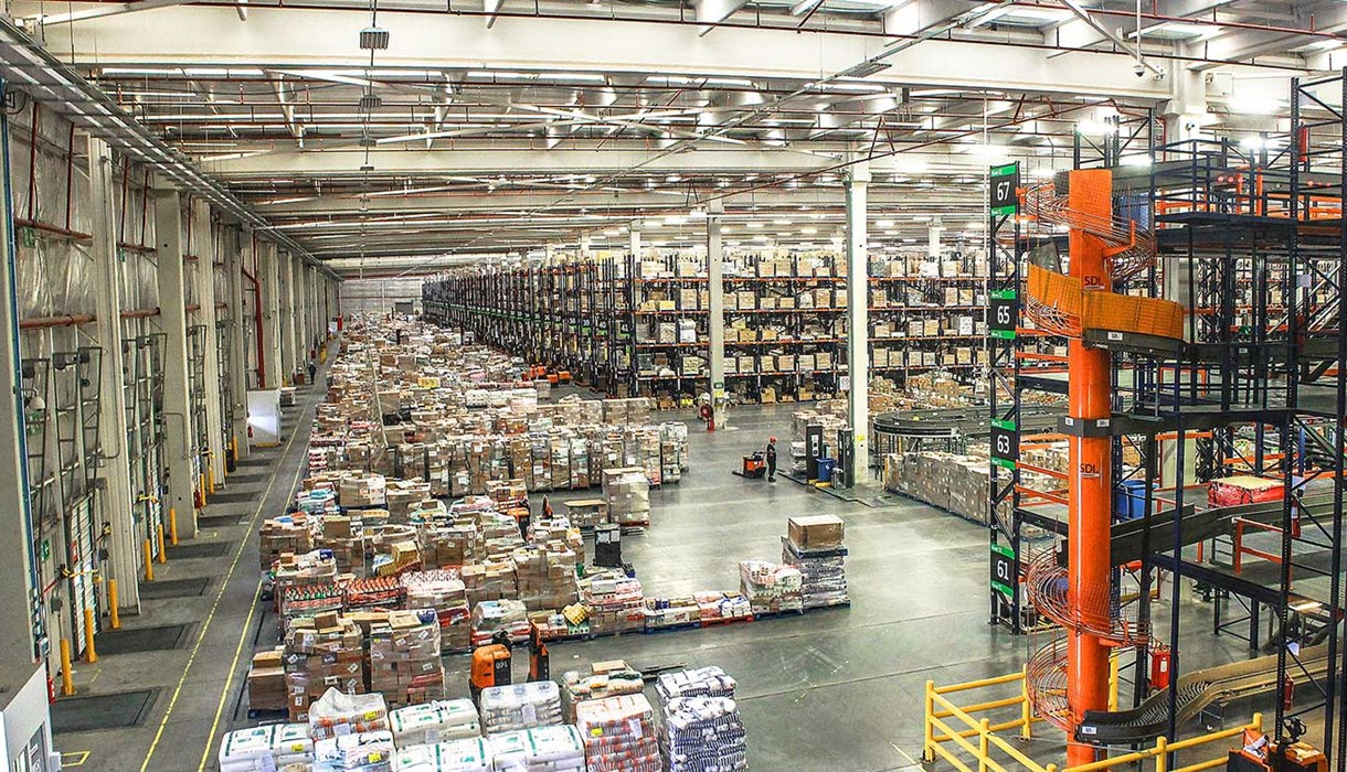 Birds eye view of a distribution centre