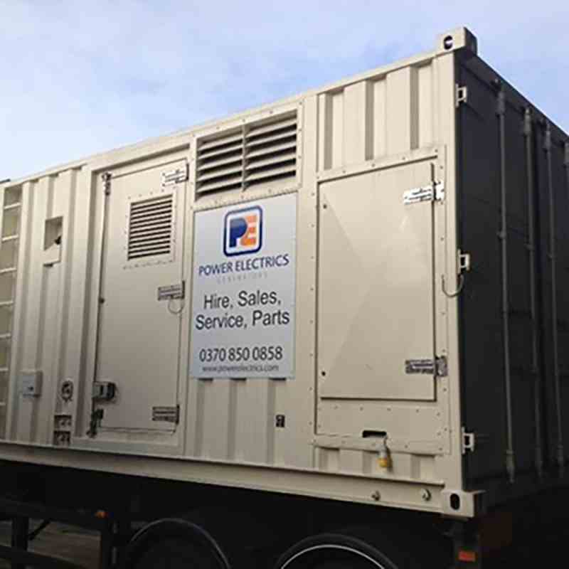 Power Electrics hire generator on trailer