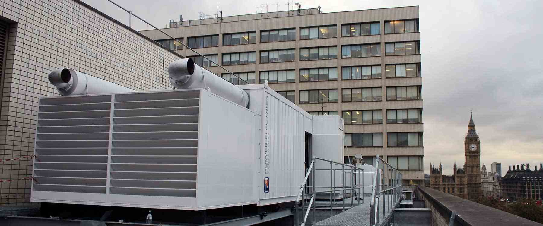 2 x multi-megawatt generators on rooftop in London