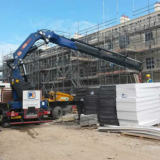 40kVA generator being collected from a construction site