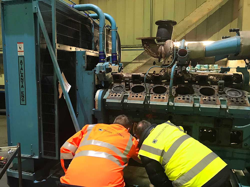 Generator being stripped down