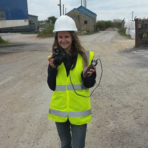 Marketing assistant ready to take photos